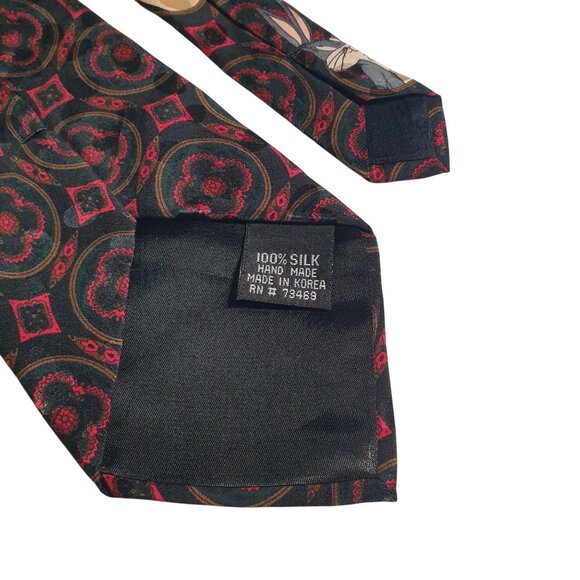 Looney Tunes 1993 Silk Tie Bugs Bunny Road Runner Marvin Foghorn Rooster Novelty - Picture 5 of 5